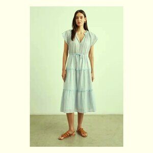 Rails Juni Stripe Drawstring Waist Midi Dress